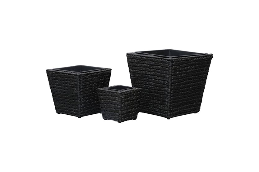 Vidaxl Raised Beds 3 Pcs Water Hyacinth Black Vidaxl Raised Beds 3 Pcs Water Hyacinth Black