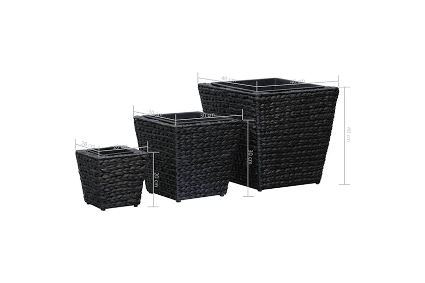 Vidaxl Raised Beds 3 Pcs Water Hyacinth Black Vidaxl Raised Beds 3 Pcs Water Hyacinth Black