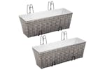 vidaXL 45428 Balcony Raised Beds 2 Pcs 50cm Grey Poly Rattan vidaXL 45428 Balcony Raised Beds 2 Pcs 50cm Grey Poly Rattan