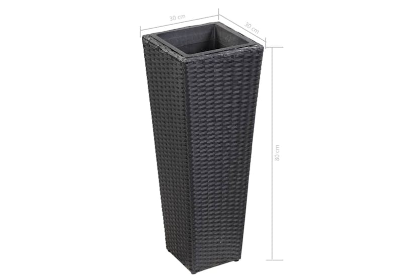 vidaXL 46927 Garden Raised Bed 30x30x80cm Poly Rattan Black vidaXL 46927 Garden Raised Bed 30x30x80cm Poly Rattan Black