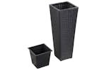 vidaXL 46927 Garden Raised Bed 30x30x80cm Poly Rattan Black vidaXL 46927 Garden Raised Bed 30x30x80cm Poly Rattan Black
