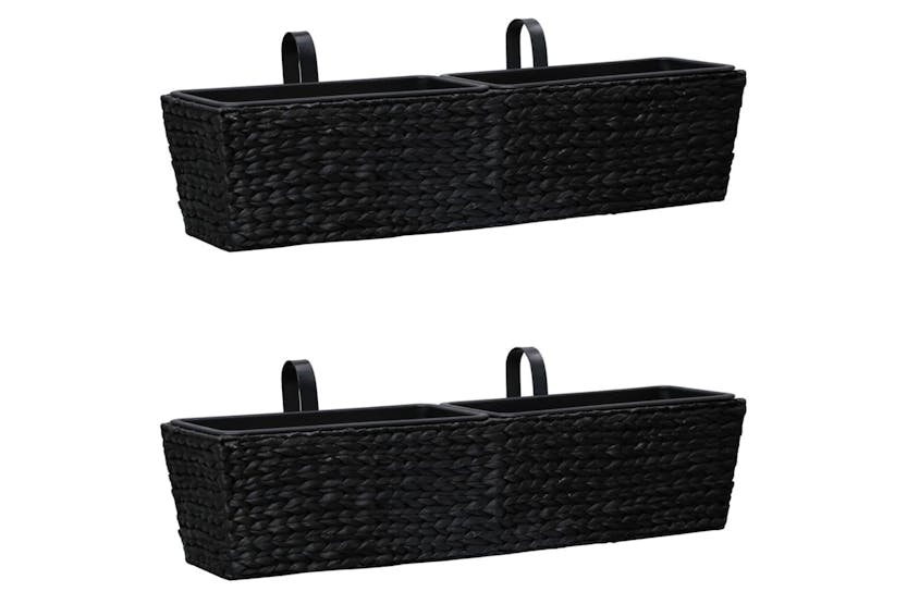Vidaxl Planters 2 Pcs Water Hyacinth Black Vidaxl Planters 2 Pcs Water Hyacinth Black