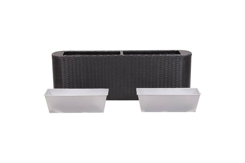 vidaXL 46952 Garden Raised Bed 120x24x40cm Poly Rattan Black vidaXL 46952 Garden Raised Bed 120x24x40cm Poly Rattan Black