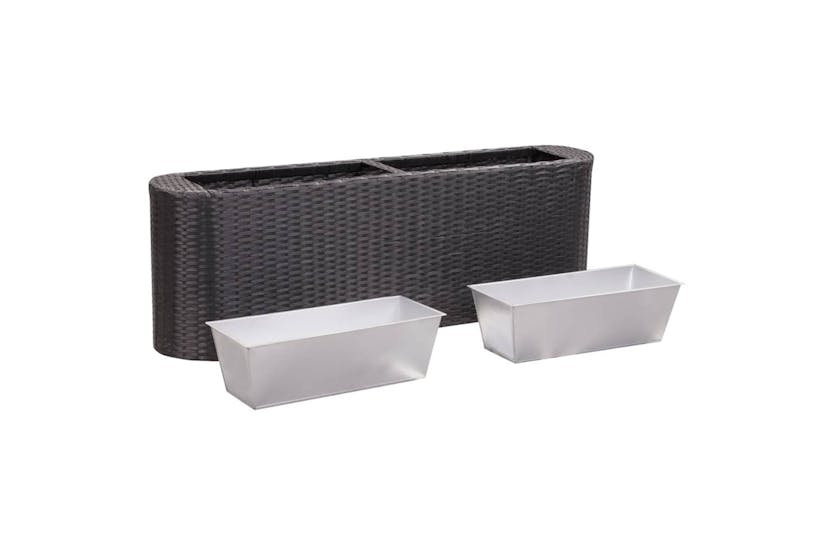 vidaXL 46952 Garden Raised Bed 120x24x40cm Poly Rattan Black vidaXL 46952 Garden Raised Bed 120x24x40cm Poly Rattan Black