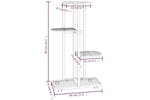 vidaXL 343116 4-floor Flower Stand With Wheels 44x23x80cm White Iron vidaXL 343116 4-floor Flower Stand With Wheels 44x23x80cm White Iron
