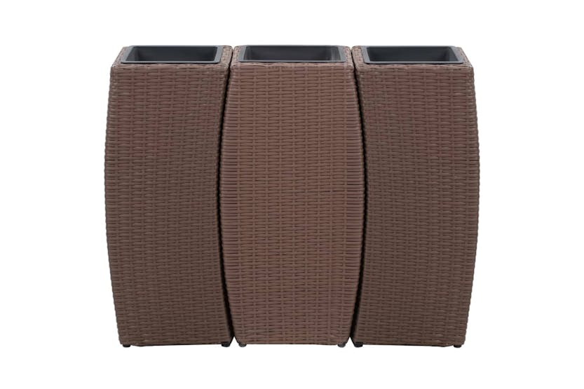 vidaXL 46941 Garden Raised Beds 3 Pcs Poly Rattan Brown vidaXL 46941 Garden Raised Beds 3 Pcs Poly Rattan Brown