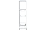 vidaXL 343116 4-floor Flower Stand With Wheels 44x23x80cm White Iron vidaXL 343116 4-floor Flower Stand With Wheels 44x23x80cm White Iron