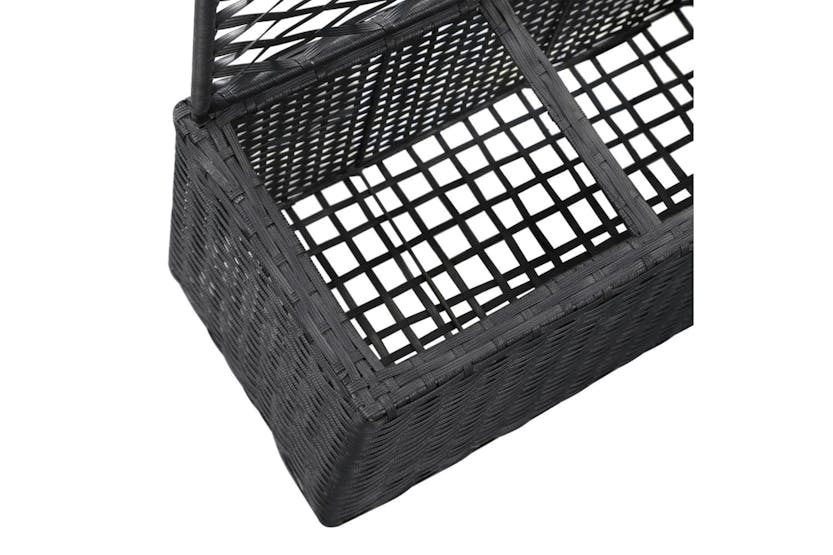 vidaXL 46932 Trellis Raised Bed With 3 Pots 83x30x130cm Poly Rattan Black vidaXL 46932 Trellis Raised Bed With 3 Pots 83x30x130cm Poly Rattan Black