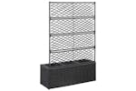 vidaXL 46932 Trellis Raised Bed With 3 Pots 83x30x130cm Poly Rattan Black vidaXL 46932 Trellis Raised Bed With 3 Pots 83x30x130cm Poly Rattan Black