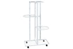vidaXL 343116 4-floor Flower Stand With Wheels 44x23x80cm White Iron vidaXL 343116 4-floor Flower Stand With Wheels 44x23x80cm White Iron
