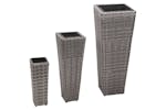 vidaXL 45424 Garden Raised Beds 3 Pcs Poly Rattan Grey vidaXL 45424 Garden Raised Beds 3 Pcs Poly Rattan Grey