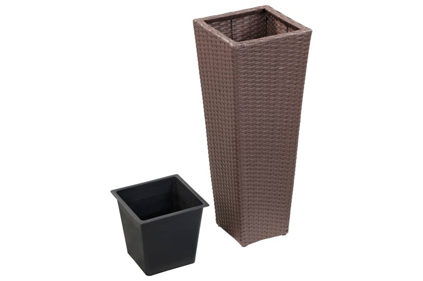 vidaXL 46929 Garden Raised Bed 30x30x80cm Poly Rattan Brown vidaXL 46929 Garden Raised Bed 30x30x80cm Poly Rattan Brown