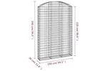 vidaXL 153451 Arched Gabion Basket 150x30x220/240cm Galvanised Iron vidaXL 153451 Arched Gabion Basket 150x30x220/240cm Galvanised Iron
