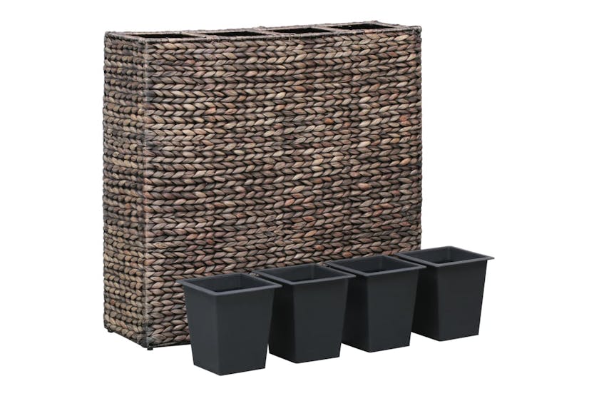 Vidaxl Raised Bed With 4 Pots Water Hyacinth Brown Vidaxl Raised Bed With 4 Pots Water Hyacinth Brown