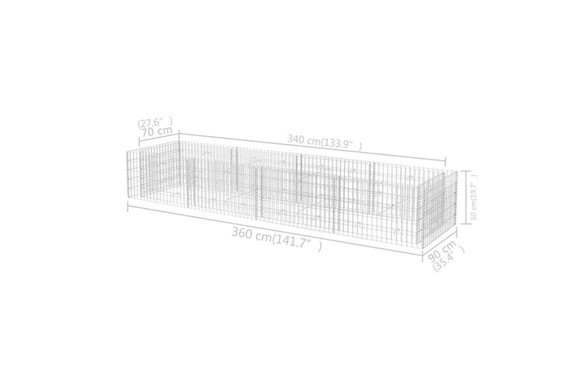 vidaXL 142555 Gabion Raised Bed Steel 360x90x50cm vidaXL 142555 Gabion Raised Bed Steel 360x90x50cm