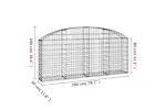 vidaXL 153464 Arched Gabion Basket 200x30x80/100cm Galvanised Iron vidaXL 153464 Arched Gabion Basket 200x30x80/100cm Galvanised Iron