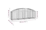vidaXL 153473 Arched Gabion Basket 200x50x60/80cm Galvanised Iron vidaXL 153473 Arched Gabion Basket 200x50x60/80cm Galvanised Iron