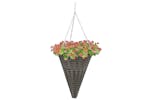 vidaXL 46956 Hanging Flower Baskets 2 Pcs Poly Rattan Grey vidaXL 46956 Hanging Flower Baskets 2 Pcs Poly Rattan Grey