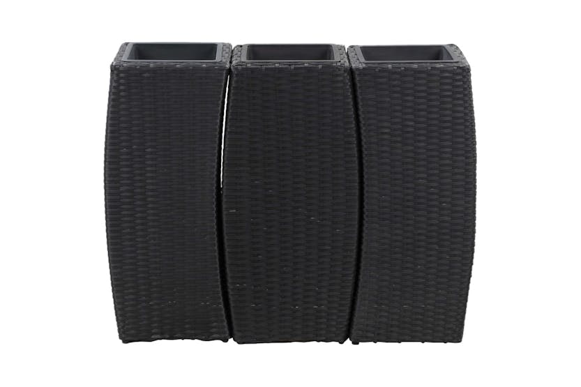 vidaXL 46939 Garden Raised Beds 3 Pcs Poly Rattan Black vidaXL 46939 Garden Raised Beds 3 Pcs Poly Rattan Black