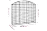 vidaXL 153446 Arched Gabion Basket 150x30x120/140cm Galvanised Iron vidaXL 153446 Arched Gabion Basket 150x30x120/140cm Galvanised Iron