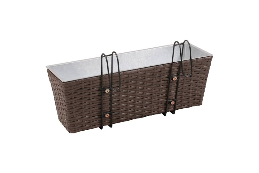 vidaXL 41087 Balcony Trapezoid Rattan Planter Set 50cm 2 Pcs Brown vidaXL 41087 Balcony Trapezoid Rattan Planter Set 50cm 2 Pcs Brown