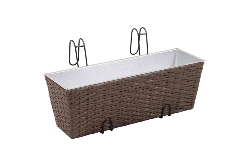 vidaXL 41087 Balcony Trapezoid Rattan Planter Set 50cm 2 Pcs Brown vidaXL 41087 Balcony Trapezoid Rattan Planter Set 50cm 2 Pcs Brown