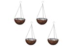 vidaXL 140915 Hanging Round Willow Basket 4 Pcs With Liner & Chain vidaXL 140915 Hanging Round Willow Basket 4 Pcs With Liner & Chain
