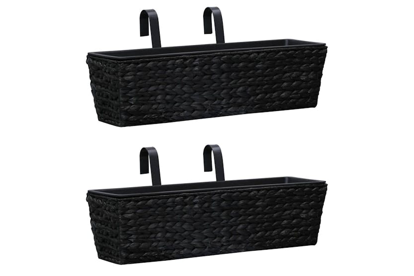 Vidaxl Planters 2 Pcs Water Hyacinth Black Vidaxl Planters 2 Pcs Water Hyacinth Black
