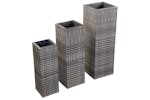 vidaXL 46926 Garden Raised Beds 3 Pcs Poly Rattan Grey vidaXL 46926 Garden Raised Beds 3 Pcs Poly Rattan Grey