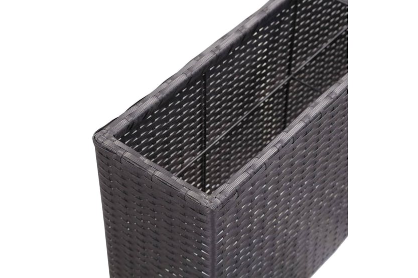 vidaXL 46920 Garden Raised Bed With 2 Pots 90x20x40cm Poly Rattan Black vidaXL 46920 Garden Raised Bed With 2 Pots 90x20x40cm Poly Rattan Black