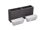 vidaXL 46920 Garden Raised Bed With 2 Pots 90x20x40cm Poly Rattan Black vidaXL 46920 Garden Raised Bed With 2 Pots 90x20x40cm Poly Rattan Black