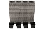vidaXL 279080 Garden Raised Bed With 4 Pots 2 Pcs Poly Rattan Grey(2x45426) vidaXL 279080 Garden Raised Bed With 4 Pots 2 Pcs Poly Rattan Grey(2x45426)