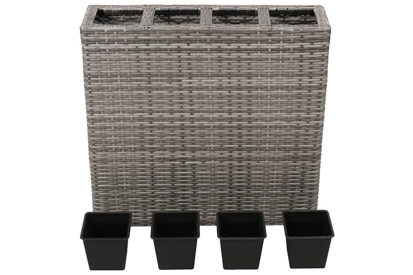 vidaXL 279080 Garden Raised Bed With 4 Pots 2 Pcs Poly Rattan Grey(2x45426) vidaXL 279080 Garden Raised Bed With 4 Pots 2 Pcs Poly Rattan Grey(2x45426)