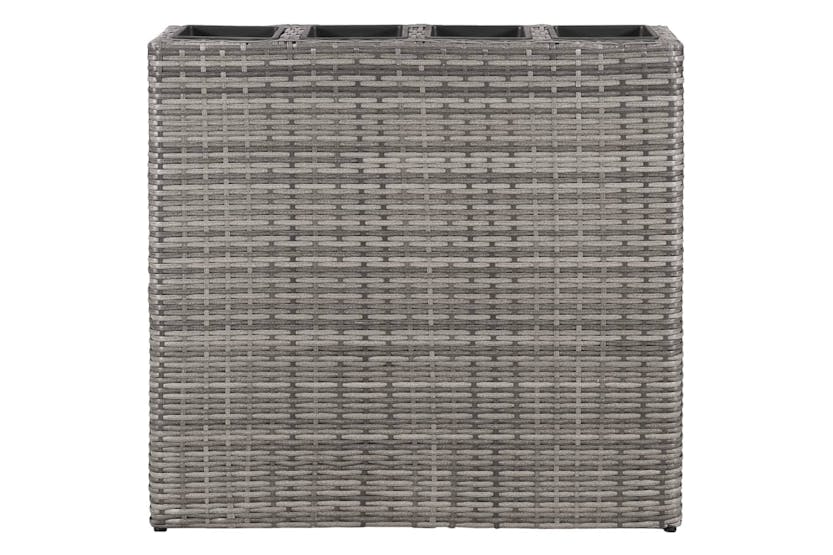 vidaXL 279080 Garden Raised Bed With 4 Pots 2 Pcs Poly Rattan Grey(2x45426) vidaXL 279080 Garden Raised Bed With 4 Pots 2 Pcs Poly Rattan Grey(2x45426)