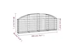 vidaXL 153463 Arched Gabion Basket 200x30x60/80cm Galvanised Iron vidaXL 153463 Arched Gabion Basket 200x30x60/80cm Galvanised Iron