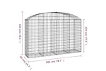 vidaXL 153476 Arched Gabion Basket 200x50x120/140cm Galvanised Iron vidaXL 153476 Arched Gabion Basket 200x50x120/140cm Galvanised Iron