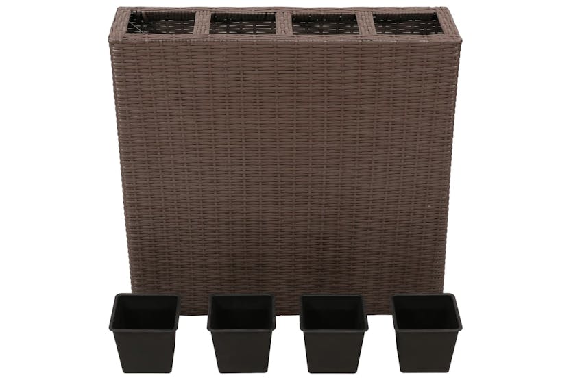 vidaXL 279083 Garden Raised Bed With 4 Pots 2 Pcs Poly Rattan Brown(2x41085) vidaXL 279083 Garden Raised Bed With 4 Pots 2 Pcs Poly Rattan Brown(2x41085)