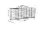vidaXL 153494 Arched Gabion Basket 200x50x80/100cm Galvanised Iron vidaXL 153494 Arched Gabion Basket 200x50x80/100cm Galvanised Iron