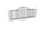 vidaXL 153483 Arched Gabion Basket 200x30x60/80cm Galvanised Iron vidaXL 153483 Arched Gabion Basket 200x30x60/80cm Galvanised Iron