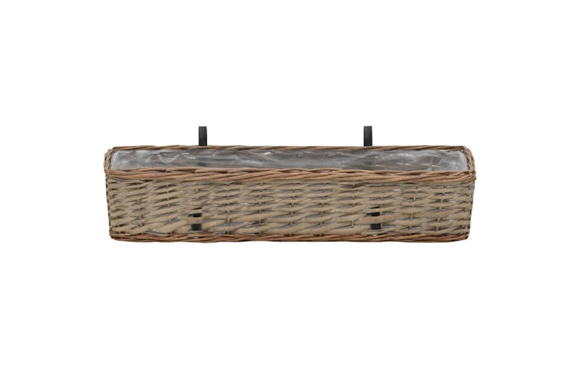 vidaXL 287642 Balcony Planter 2 Pcs Wicker With Pe Lining 80cm vidaXL 287642 Balcony Planter 2 Pcs Wicker With Pe Lining 80cm
