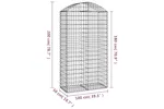 vidaXL 153439 Arched Gabion Basket 100x50x180/200cm Galvanised Iron vidaXL 153439 Arched Gabion Basket 100x50x180/200cm Galvanised Iron