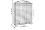 vidaXL 153459 Arched Gabion Basket 150x50x180/200cm Galvanised Iron vidaXL 153459 Arched Gabion Basket 150x50x180/200cm Galvanised Iron