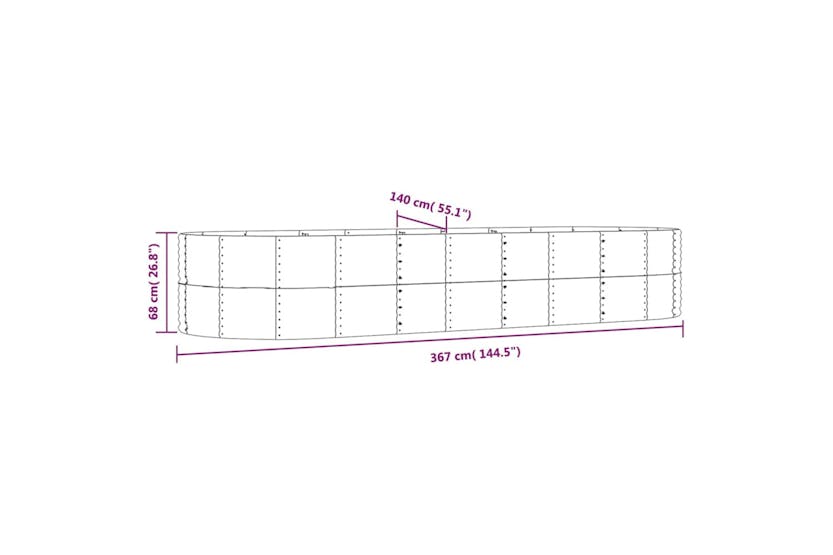vidaXL 319106 Garden Raised Bed Anthracite 367x140x68cm Powder-coated Steel vidaXL 319106 Garden Raised Bed Anthracite 367x140x68cm Powder-coated Steel
