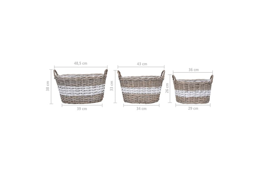 vidaXL 246831 Raised Bed 3 Pcs Wicker With Pe Lining vidaXL 246831 Raised Bed 3 Pcs Wicker With Pe Lining