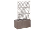 vidaXL 46937 Trellis Raised Bed With 2 Pots 58x30x107cm Poly Rattan Brown vidaXL 46937 Trellis Raised Bed With 2 Pots 58x30x107cm Poly Rattan Brown