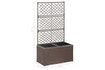 vidaXL 46937 Trellis Raised Bed With 2 Pots 58x30x107cm Poly Rattan Brown vidaXL 46937 Trellis Raised Bed With 2 Pots 58x30x107cm Poly Rattan Brown