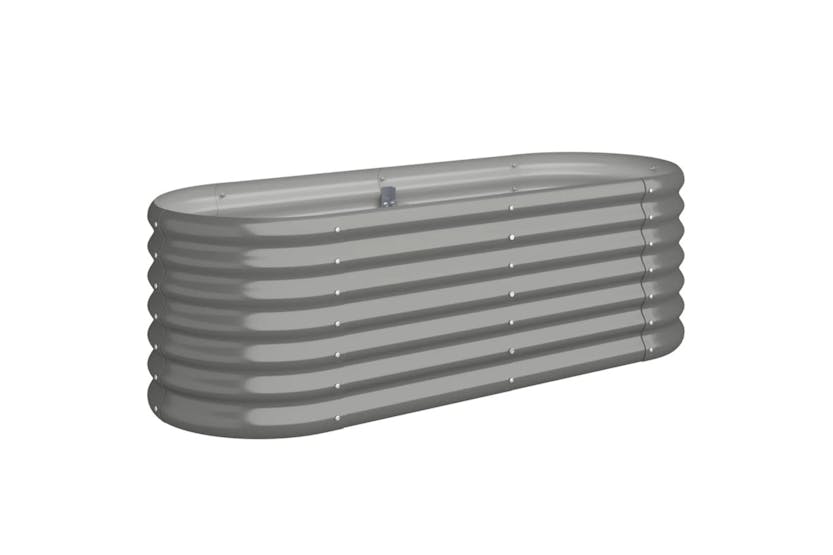 vidaXL 318864 Garden Raised Bed Powder-coated Steel 114x40x36cm Grey vidaXL 318864 Garden Raised Bed Powder-coated Steel 114x40x36cm Grey