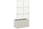 vidaXL 316369 Trellis Raised Bed With 2 Pots 58x30x107cm Poly Rattan White vidaXL 316369 Trellis Raised Bed With 2 Pots 58x30x107cm Poly Rattan White