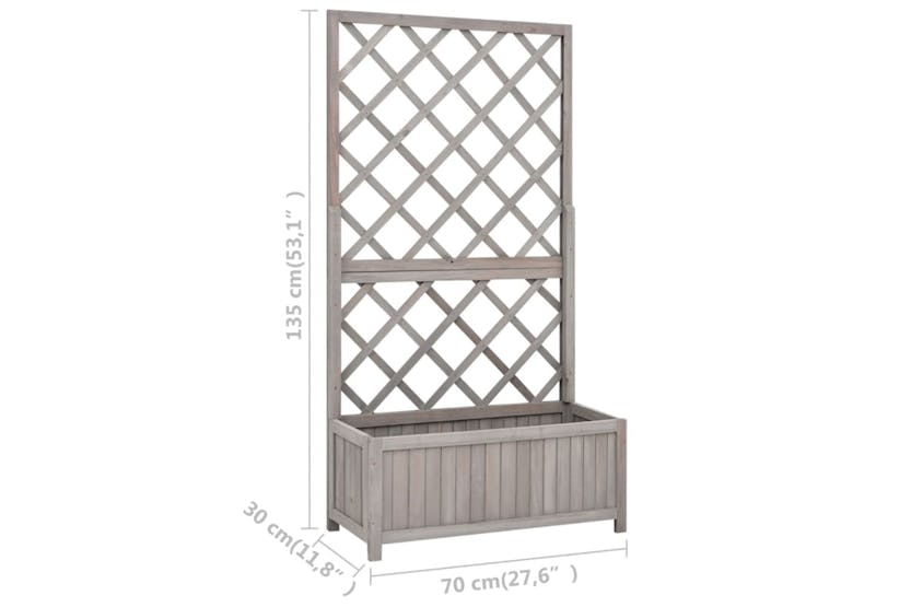 vidaXL 316490 Garden Trellis Planter Grey 70x30x135cm Solid Firwood vidaXL 316490 Garden Trellis Planter Grey 70x30x135cm Solid Firwood
