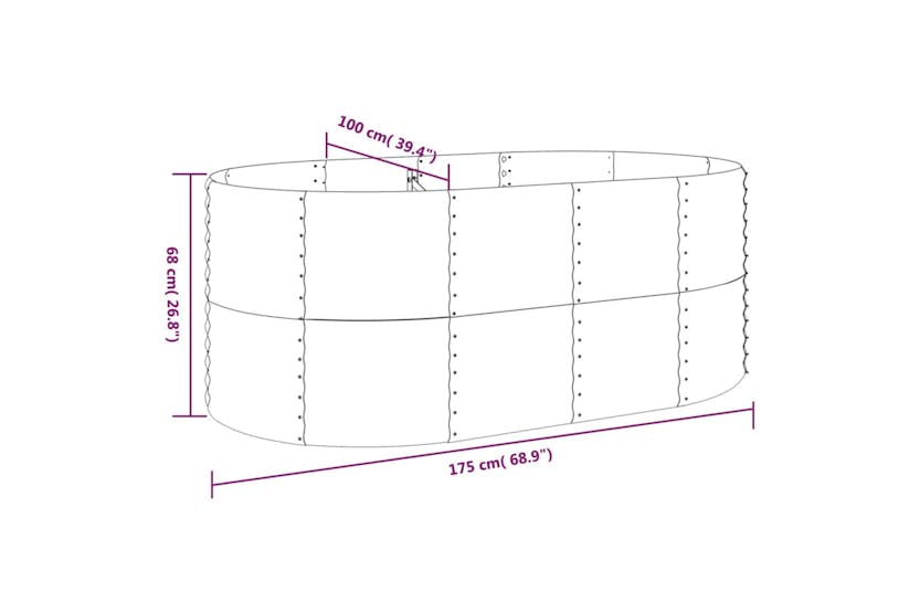 vidaXL 319061 Garden Raised Bed Powder-coated Steel 175x100x68cm Anthracite vidaXL 319061 Garden Raised Bed Powder-coated Steel 175x100x68cm Anthracite